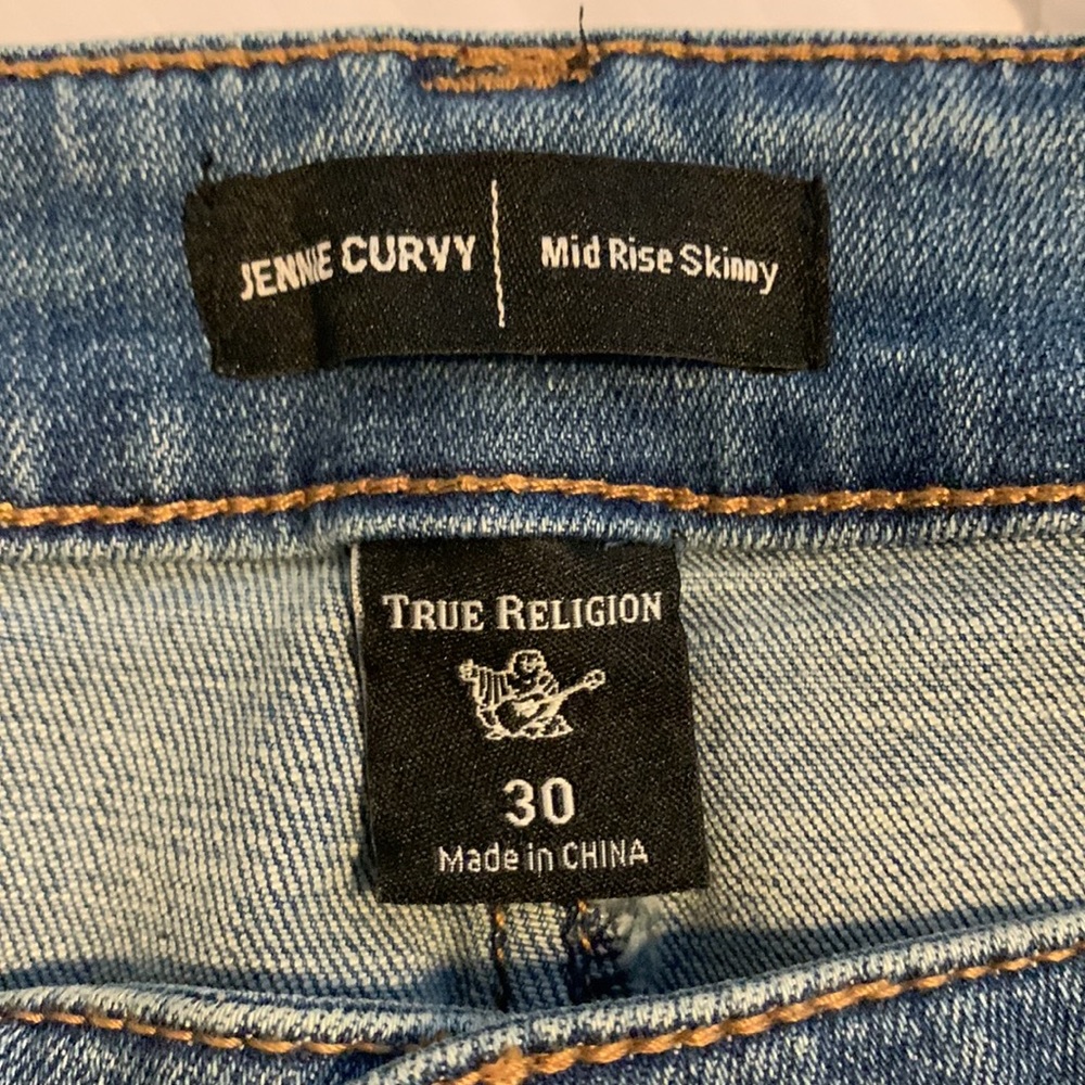 Womens True Religion Sz 30 Jeans.  Worn once zip fly. Jenne Curvy midrise skinny - Picture 5 of 5